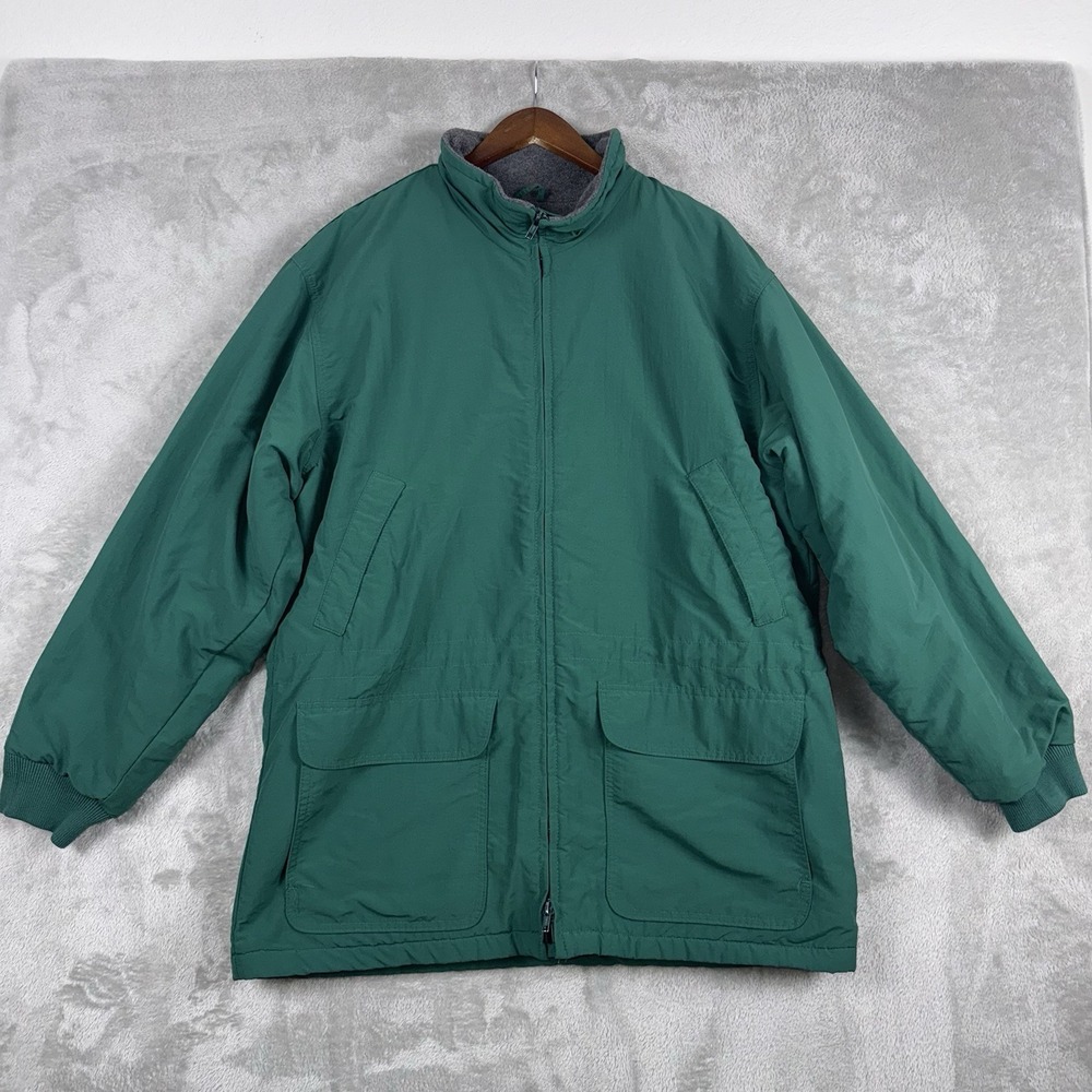 Vintage J Crew Jacket Mens Large Green Oarsman‎ USA Made Full Zip